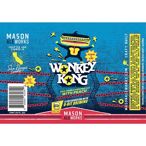 Mason Ale Works Monkey Kong Sour DIPA by Mason Aleworks, beer label
