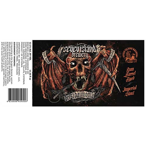 Seven Island Deisidaimonia Rum Barrel Aged Imperial Stout by Southern Grist Brewing Company, beer label