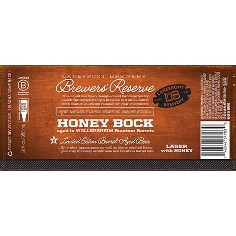 Lakefront Honey Bock Lager by Lakefront Brewery Inc, beer label