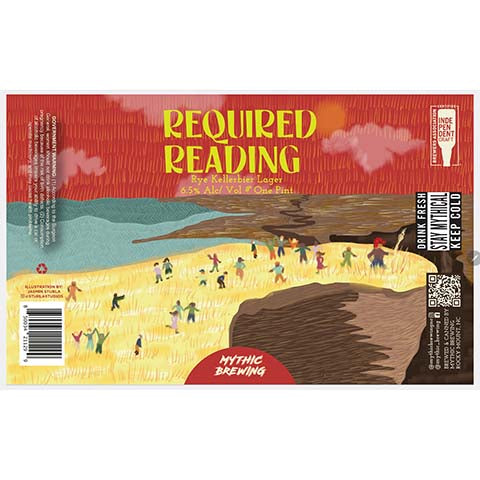 Mythic Required Reading Lager by Mythic Brewing, beer label