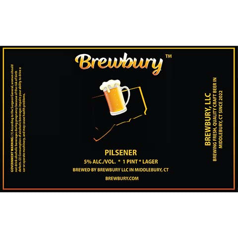 Brewbury Pilsener by Brewbury, beer label