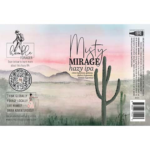 Humble Forager Misty Mirage Hazy IPA by Humble Forager Brewery, beer label