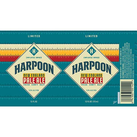 Harpoon New England Pale Ale by Harpoon Brewery, beer label