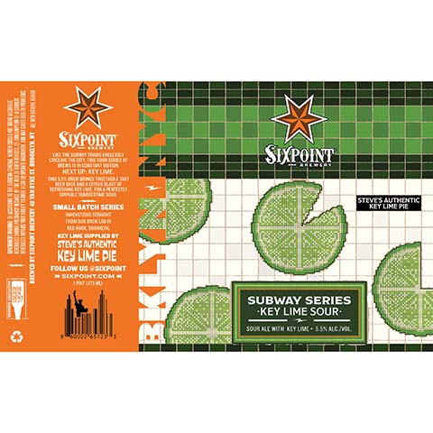 Sixpoint Subway Series: Key Lime Sour by Sixpoint Brewery, beer label
