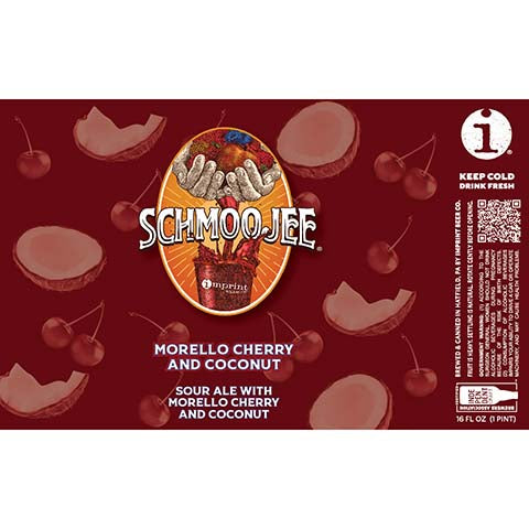 Imprint Beer Schmoojee Morello Cherry and Coconut Sour Ale by Imprint Beer Company, beer label