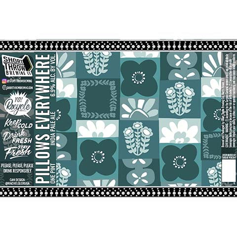Short Throw Pillows Everywhere IPA by Short Throw Brewing Co., beer label