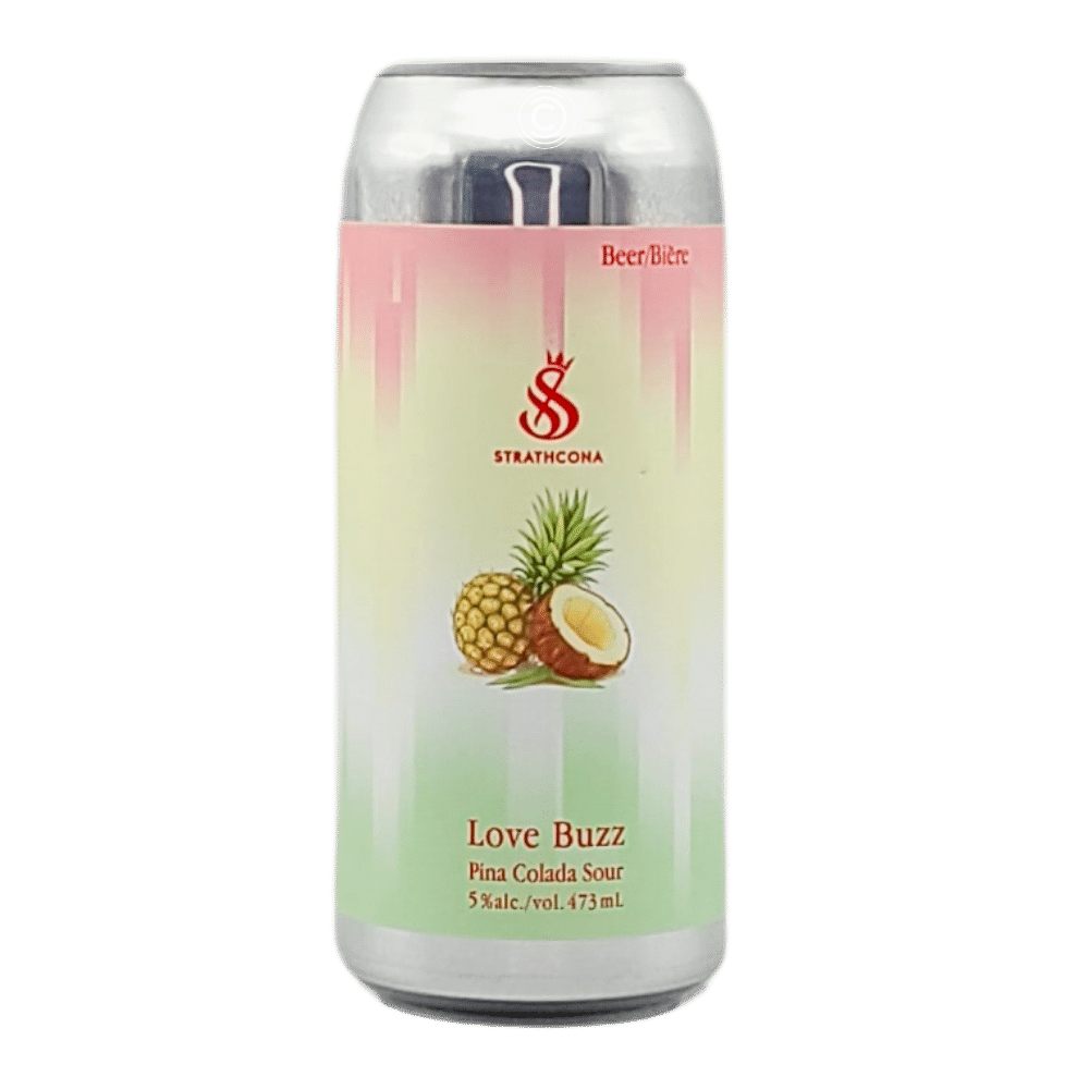 Love Buzz - Pina Colada Sour by Strathcona Beer Company, beer label