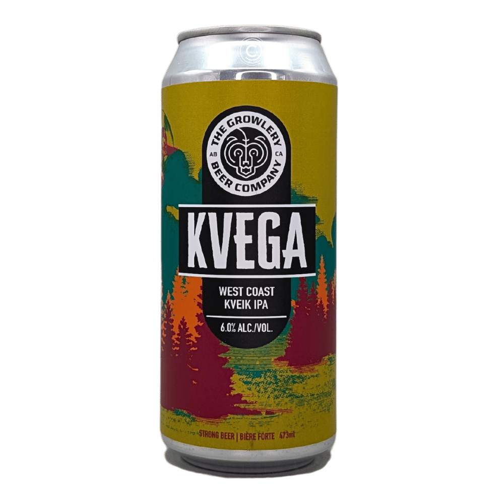 Kvega Kveik West Coast IPA by The Growlery Beer Co., beer label