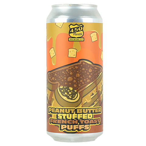 450 North Peanut Butter Stuffed French Toast Puffs Pastry Stout by 450 North Brewing Company, beer label