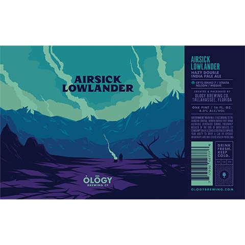 Ology Airsick Lowlander Hazy DIPA by Ology Brewing Co, beer label