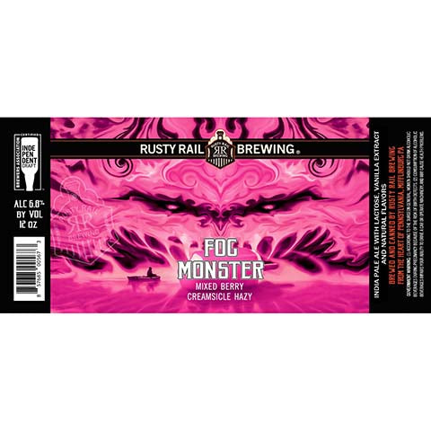 Rusty Rail Fog Monster Mixed Berry Creamsicle Hazy IPA by Rusty Rail Brewing, beer label