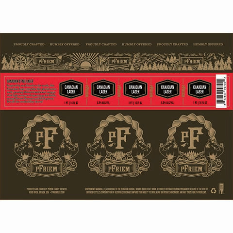 pFriem Canadian Lager by PFriem Family Brewers, beer label