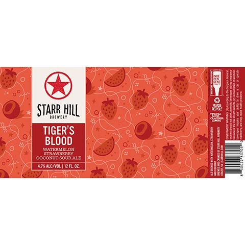 Starr Hill Tiger Blood Sour Ale by Starr Hill Brewery LLC, beer label