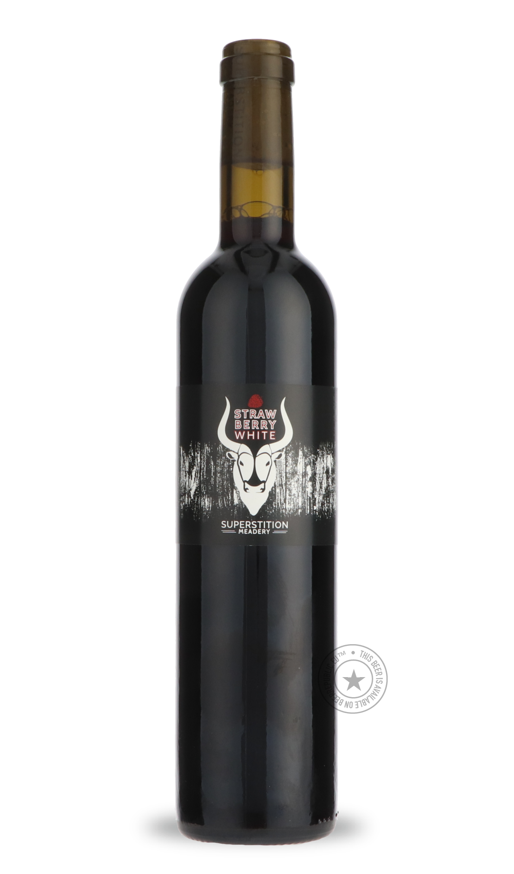 Straw Berry White by Superstition Meadery, beer label