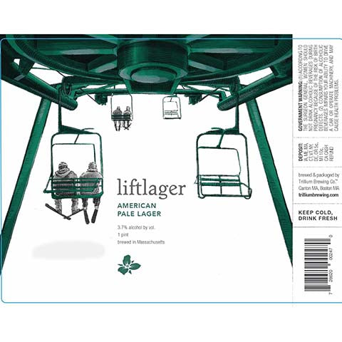 Trillium Liftlager Pale Lager by Trillium Brewing, beer label