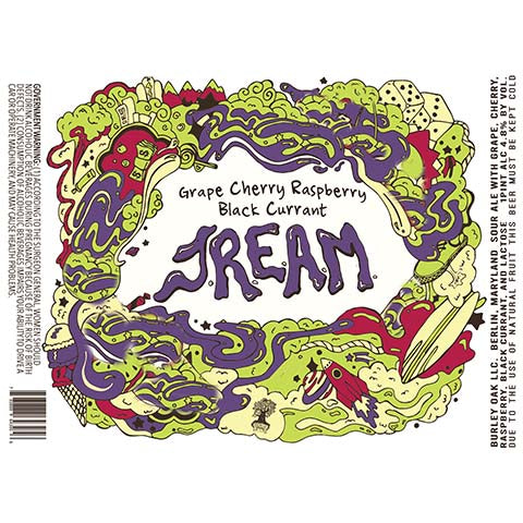Burley Oak Grape Cherry Raspberry Black Currant Jream Sour Ale by Burley Oak Craft Brewery, beer label