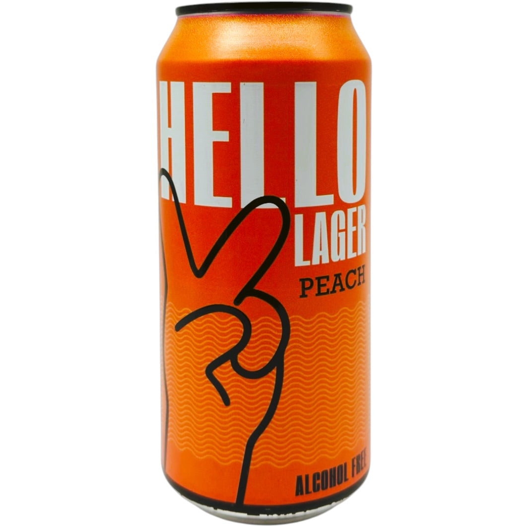 Hello Lager Peach by HELLO Lager, beer label