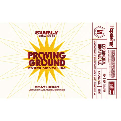 Surly Proving Ground Experimental IPA by Surly Brewing Company, beer label