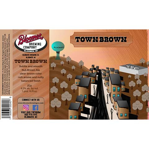 Bloomer Townbrown Ale by Bloomer Brewing Co, beer label