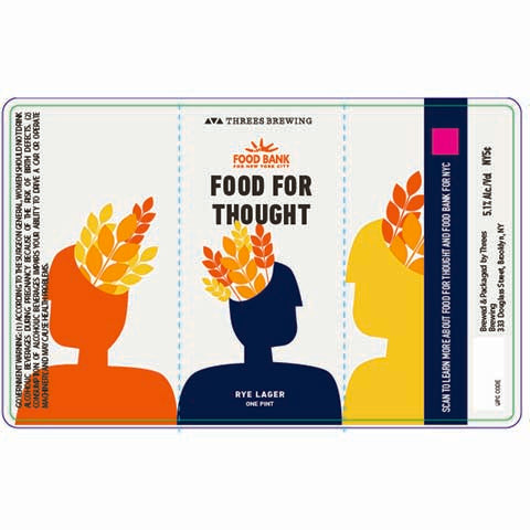 Threes Food For Thought Rye Lager by Threes Brewing, beer label