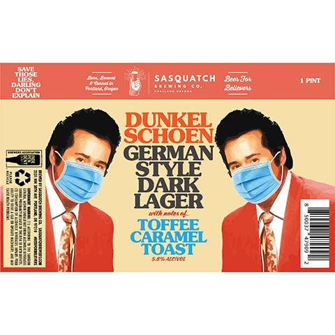 Sasquatch Dunkel Schoen German Style Dark Lager by Sasquatch Brewery, beer label