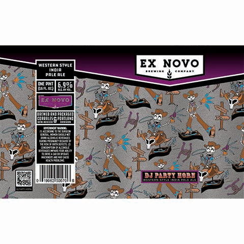 Ex Novo DJ Party Horn IPA by Ex Novo Brewing Co, beer label