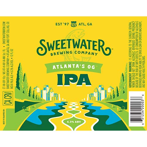 Sweetwater Atlanta's OG IPA by SweetWater Brewing Co, beer label