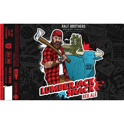 Half Brothers Lumberjack Snack Red Ale by Half Brothers Brewing Company, beer label