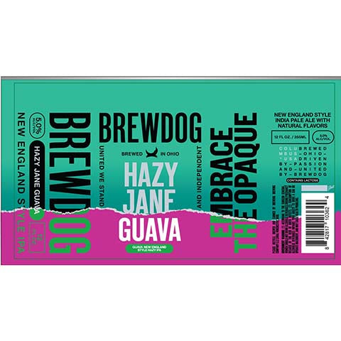 Brewdog Hazy Jane Guava IPA by BrewDog, beer label
