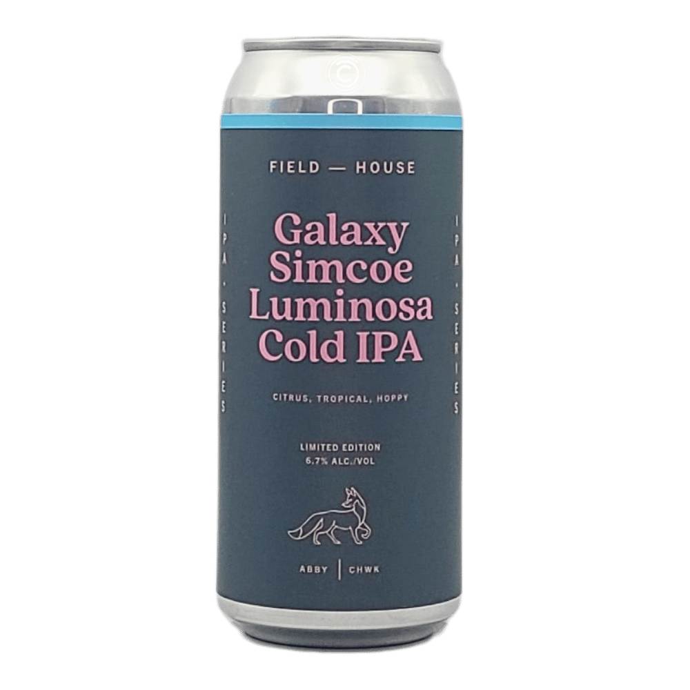 Galaxy Simcoe Luminosa Cold IPA by Field House Brewing Co., beer label