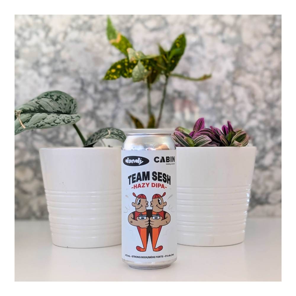 Team Sesh Hazy Double IPA by The Dandy Brewing Company x Cabin Brewing Company, beer label
