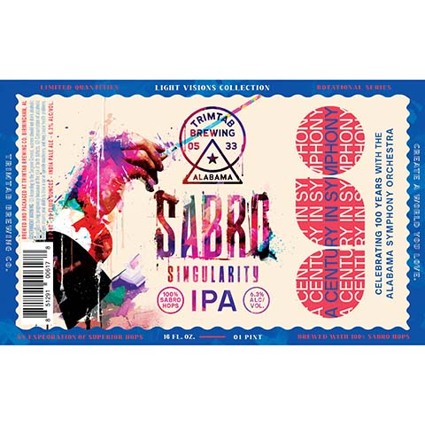Trimtab Sabro Singularity IPA by Trim Tab Brewing, beer label