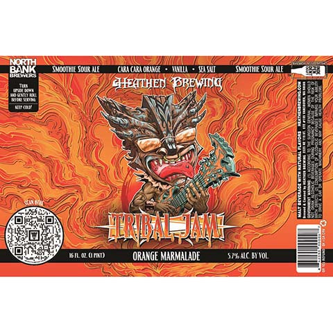 Heathen Tribal Jam Orange Marmalade Sour Ale by Heathen Brewing, beer label