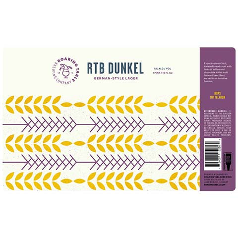 Roaring Table RTB Dunkel Lager by Roaring Table Brewing, beer label