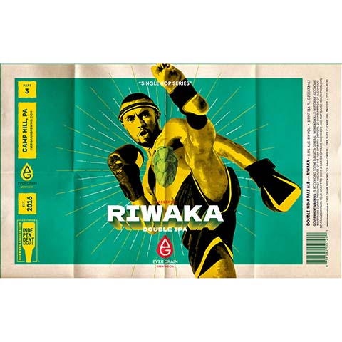 Ever Grain Riwaka DIPA by Ever Grain Brewing Co, beer label