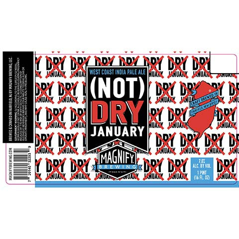 Magnify (Not) Dry January IPA by Magnify Brewing Company, beer label