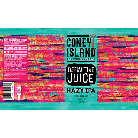 Coney Island Definitve Juice Hazy IPA by Coney Island Beer, beer label