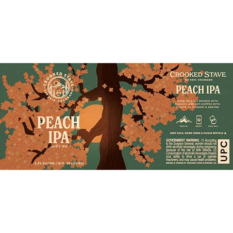 Crooked Stave Peach IPA by Crooked Stave Artisan Beer Project, beer label