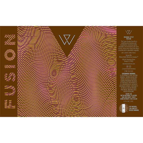 Woven Water Banana Split Fusion Sour Ale by Woven Water Brewery, beer label