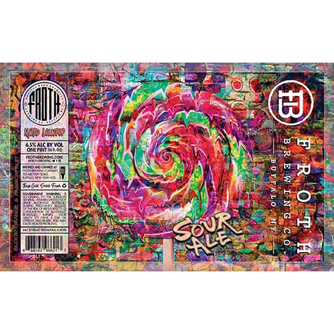 Froth Naked Lollipop Sour Ale (Blood Orange, Passionfruit) by Froth Craft Brewery, beer label