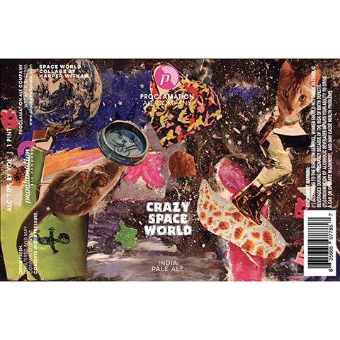 Proclamation Crazy Space World IPA by Proclamation Ale Company, beer label