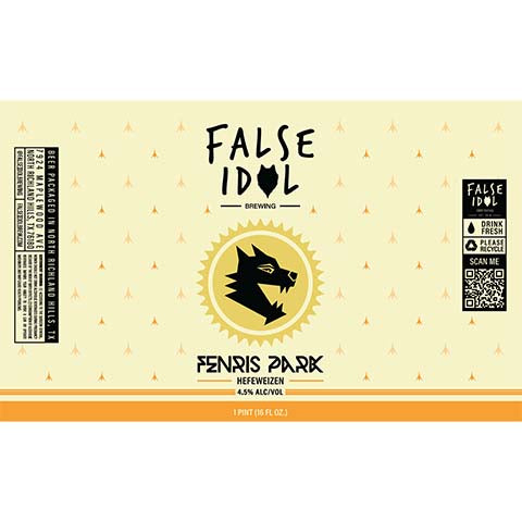 False Idol Fenris Park by False Idol Brewing, beer label