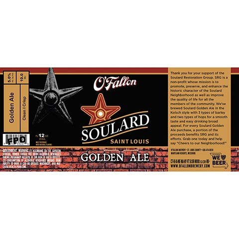 O'Fallon Soulard Golden Ale by O'Fallon Brewery, beer label