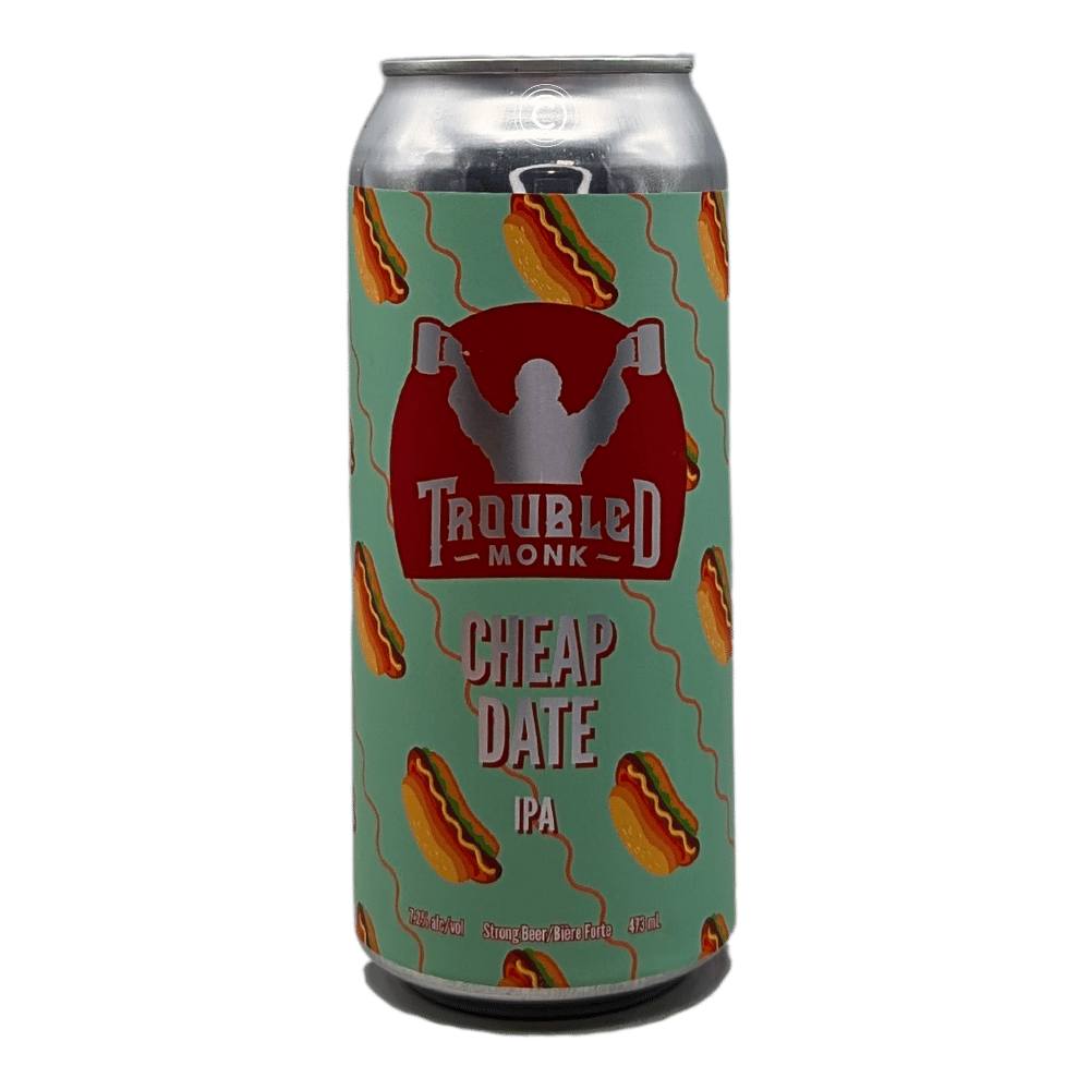 Cheap Date West Coast IPA by Troubled Monk Brewery, beer label