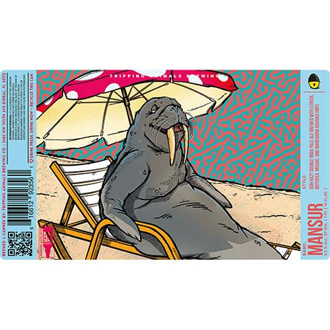 Tripping Animals Mansur Hazy DIPA by Tripping Animals Brewing Co., beer label