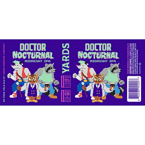 Yards Doctor Nocturnal Midnight IPA by Yards Brewing Co, beer label