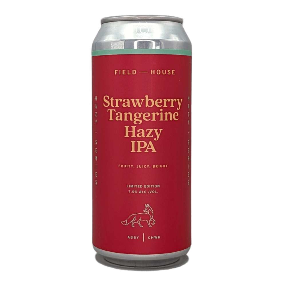Strawberry Tangerine Hazy IPA by Field House Brewing Co., beer label