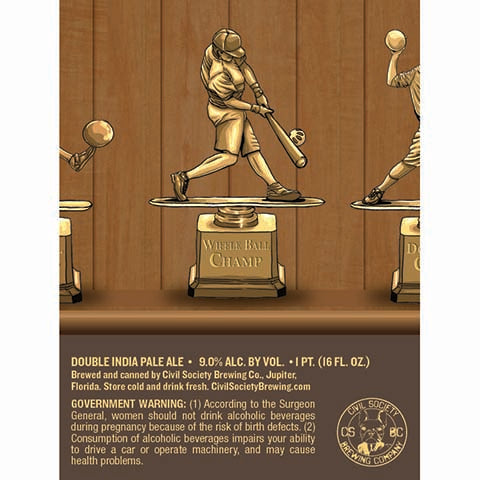 Civil Society Wiffle Ball DIPA by Civil Society Brewing Co, beer label