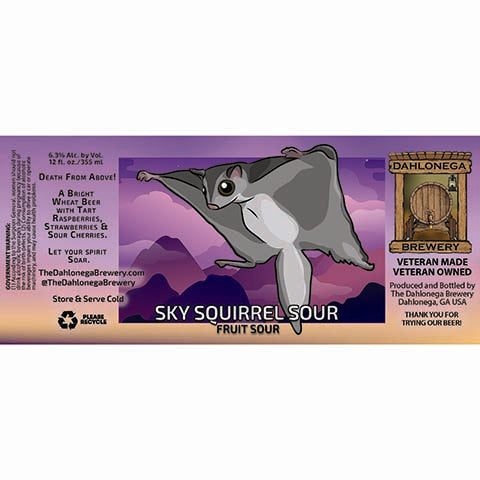 Dahlonega Sky Squirrel Sour Wheat Beer by The Dahlonega Brewery, beer label