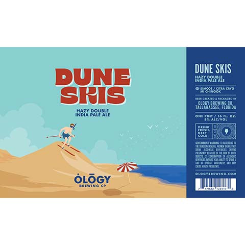 Ology Dune Skis Hazy Double IPA by Ology Brewing Co, beer label